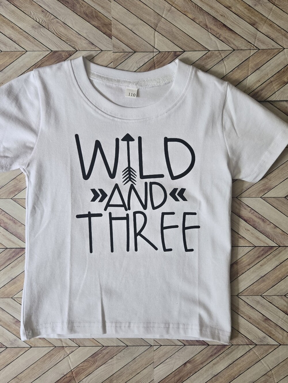 Wild & Three 3rd Birthday TShirt White Boho Arrow Graphic Minimalist Bday Tee 3T